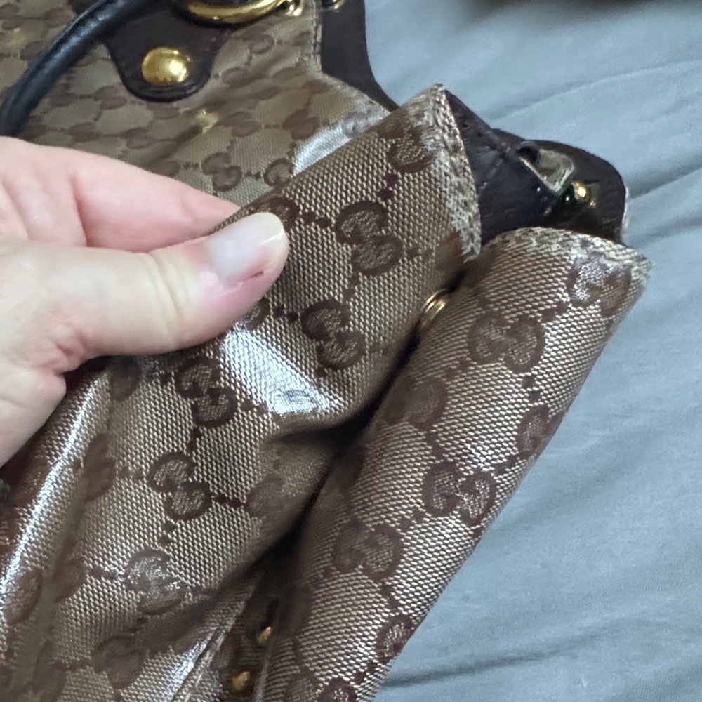 Gucci Babouska Heart Beige Ebony Crystal Canvas Tote Bag EUC - Picture 15 of 15